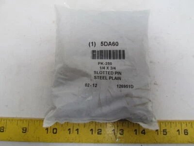 5DA60 Slotted Steel Spring Pin 1/4x3/4" Pk of 250pcs