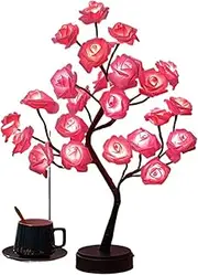 LeoLeoii Atmosphere Lights Detachable Valentine's Day Small Night Lamp Christmas Decoration Rose LED Tree Lightsrose Tree Flower Colorful Light Up LED Rose Tree Table Lamp