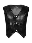 Kids Boys Girls Sequined Vest Hip-Hop Street Dance Performance Costume Waistcoat