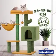 Cat Tree Tower Kitten Scratching Post Kitty Sisal Scratcher House Bed Stand Cave