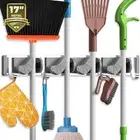 Mop Broom Holder Wall Mount Metal Pantry Organization and Storage Garden Kitc