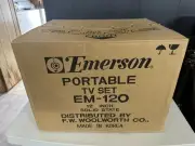 Vintage 80’s Emerson EM-120 Portable Dial Television 12" Retro Woodgrain NEW
