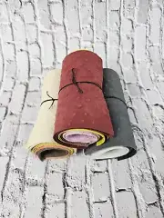 Ostrich Embossed Pattern Scraps | Offcuts | Pieces | Pack (Small Size) Leather