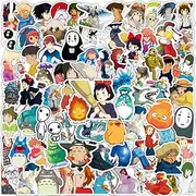 100PCS Cartoon Anime Miyazaki Hayao Stickers for Laptop,Studio Ghibli Anime Vinyl Movie Stickers for Water Bottle, Phone，Hard Hat，Skateboard，Scrapbooking，Gifts for Kids/Adults