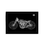 Harley Davidson Motorcycle Patent Black Wall Art