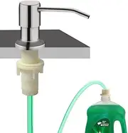 Soap Dispenser for Kitchen Sink, Sink Soap Dispenser with Longer Threaded Shaft Shank, 47" Extension Tube Connects Directly to Dish Soap Container, Wider Pump Head Base