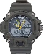 [Tradie] Men's Analogue/Digital Watch Performance Injection Moulded Case Rubber Strap - Black
