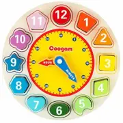 Educational Shape & Color Sorting Wooden Clock Toy Set for Children