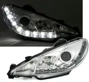Mga headlight LED DRL Maghanap for Peugeot 206 98-02 Daylight Chrome LPPE18WS XI