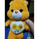 二手 CARE BEARS 向日葵熊 彩虹熊 填充玩具 絨毛娃娃 暖黃色 鵝黃色 玩偶 45公分