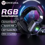 ONIKUMA K8 RGB 專業遊戲耳機電競降噪有線耳機適用於 PC/ MOBILE/ PS4 / XBOX/DODO