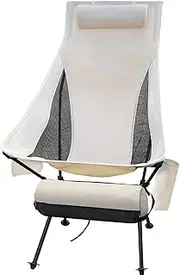 Ultralight Folding Camping Chair with Headrest, High-Back Aluminum Portable Camping Chair,Backpacking Chair for Festivals Fishing Picnic and Hiking,Breathable Outdoor Camp Chair,1PCS
