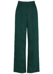 Jonathan Simkhai Kyra Wide-leg Satin Trousers - Dark Green - 4 (UK8 / S) 4 (UK8 / S)