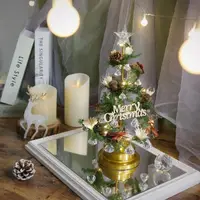 在飛比找momo購物網優惠-【KIRA與花花藝】水晶LED燈永生花聖誕樹/雪松綠/桌上聖