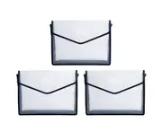3 packs Plastic File Folder Envelopes Expanding File Wallet Document Folder with Snap Closure