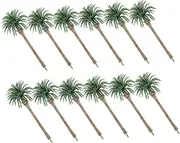 12pcs Hainan Coconut Tree Mini Landscape Decor Micro Landscape Miniature Garden Accessories Terrarium Outdoor Trees Artificial Tree Moss Landscape Planter Plants Plastic Green