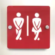 Cross Leg Male/Female "Stand Off" Toilet Signs Square - Colour Options Available