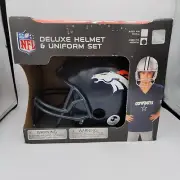 Deluxe Helmet And Uniform Set NIB Jersey, Pants And Iron On Numbers Broncos