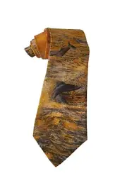 David Lawrence Angler Fishing Nautical Silk Tie Hand Made in Italy Vintage NWT