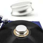 Silver LP Vinyl Record Player Balanced Disc Stabilizer Turntable Weight Clamp