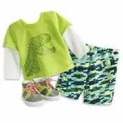 American Girl Dino-mite Outfit Shorts Top Shoes for 18" Boy Doll - New in Box