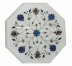 2'x2' Marble Console Side Table Top Lapis Lazuli Paua Shell Inlay Hallway Decor