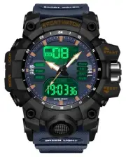 Men's Digital Sport Tactical Watch, Large Face, 5ATM Waterproof, Stopwatch, C...