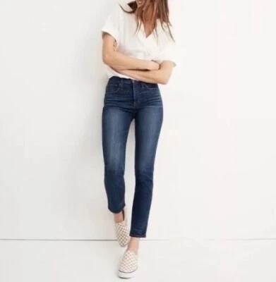 Madewell Slim Straight Leg Demin Blue Jean Womens 23 High Rise Casual NEW