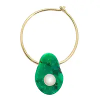 在飛比找momo購物網優惠-【Aliita】時尚可愛酪梨綴珍珠造型精緻18K金耳扣(金)