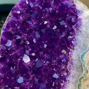 4.18LB Natural Amethyst Uruguay Cave Crystal Cluster Gemstone Geode+base