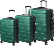 [Slimbridge] 3pcs Luggage Set Suitcase Trolley, 20" 24" 28" Inch Sets Travel Packing with Built-in Lock, Hard Shell 360° Wheels Spinner Luggages Suitcases, Green