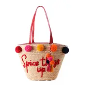 Colorful Yarn Ball Grass Beach Bag Shoulder Bags For Women