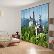 3D Tree castle5 Blockout Photo Curtain Printing Curtains Drapes Fabric Window AU