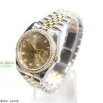 名錶 ROLEX 勞力士 恒動日誌型 間金 鑲鉆 金面 自動機械 女錶 116243GCH 36MM