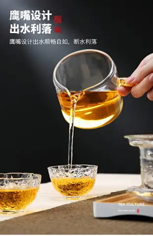 唐豐藏金側把泡茶壺玻璃帶蓋過濾沖茶器家用日式透明單壺190259