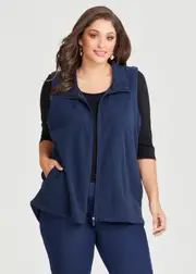 [Taking Shape] Taking Shape Polar Fleece Vest Size 16 in Navy - Plus Size Women's Clothing Navy