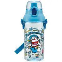 在飛比找樂天市場購物網優惠-小禮堂 哆啦A夢 日製 透明直飲式水壺 附背帶 塑膠水瓶 兒