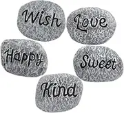 TOYANDONA 5Pcs Polished Decorative Pebbles for Aquarium Landscape Stones for Planters Ornaments for Garden and Fish Tank