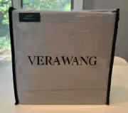 Vera Wang Luxurious Satin Weave Queen Sheet Set. 100% Cotton Solid Gray Grey NEW