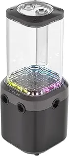 CORSAIR iCUE Link XD6 RGB Elite Pump/Container Unit - FlowDrive Max Pump, Integrated Temperature Sensor, 22 Addressable RGB LEDs - Steel Grey