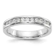 0.31ct. CZ Solid Real 14K White Gold 11-1.9mm Stone Channel Wedding Band Ring