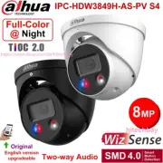 Dahua 4K 8MP Full-Color 2-Way Audio SMD4.0 TiOC PoE Camera IPC-HDW3849H-AS-PV-S4