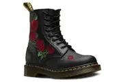 Dr. Martens 1460 Vonda Boots 8 Eye Floral Womens Shoes - Black - UK 4