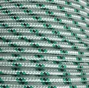 6mm x 50m Polyester Rope Double Braid Marine Yacht Sailing Mooring Boat White with Green