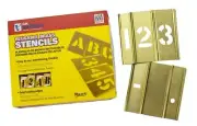 CH Hanson 10014 4 inch Brass Interlocking Numbers Stencils 15 Piece Set 4...