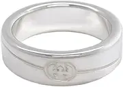 [Gucci] Diagonal Interlocking G Ring, 0.2 inch (6 mm), Japan Size 13, Silver, 774052 J8400 8106 No. 14, Sterling Silver, No Gemstone
