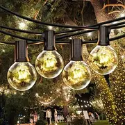 Outdoor String Lights - 25 Ft Waterproof Connectable Dimmable LED Patio Lights with 25+2 G40 Globe Bulbs, All Weatherproof Hanging Lights for Outside Garden Porch Party Christmas Decoration (AU Plug)