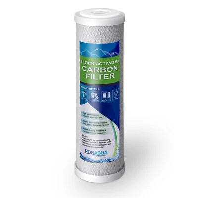 9.875" x 2.5" Coconut Shell Carbon Block Water Filter for Whole house & RO