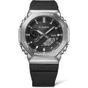 Casio G Shock Duo Metal Covered Solar Bluetooth Worldtime Stopwatch 200M Water Resistant Black Face And Black Resin Band GBM2100-1A