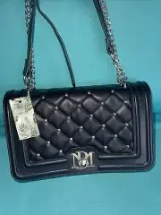 BADGLEY MISCHKA Black CROSSBODY Shoulder BAG Handbag STUDS Chain Strap NEW $149